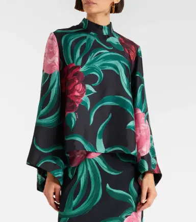 La DoubleJ Make An Exit floral silk twill top | Thumbnail 2