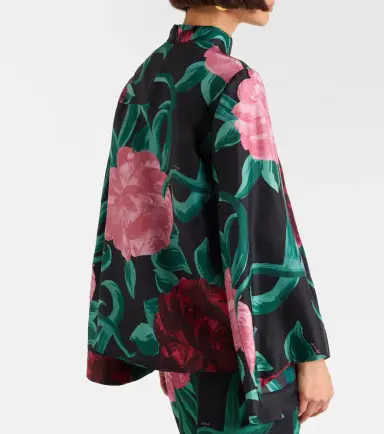 La DoubleJ Make An Exit floral silk twill top | Thumbnail 3