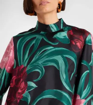 La DoubleJ Make An Exit floral silk twill top | Thumbnail 6