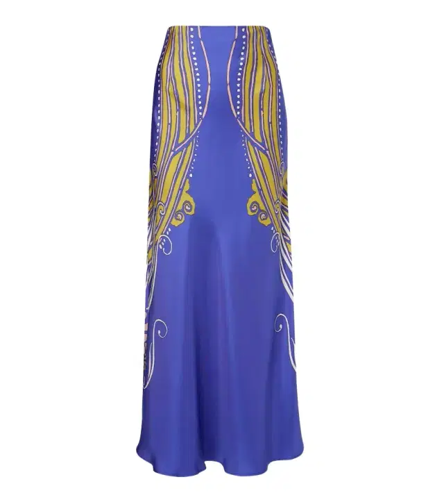 La DoubleJ Sleek printed silk satin maxi skirt