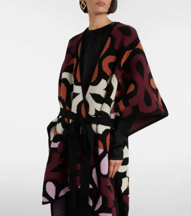 La DoubleJ Maiolika wool jacquard cape | Thumbnail 3