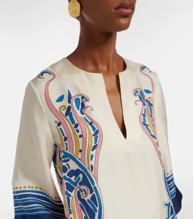 La DoubleJ Printed silk satin kaftan | Thumbnail 2