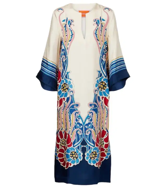 La DoubleJ Printed silk satin kaftan