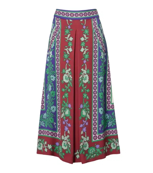 La DoubleJ Santa Monica printed satin midi skirt