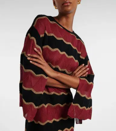La DoubleJ Hang Ten cotton-blend lamé kaftan | Thumbnail 4