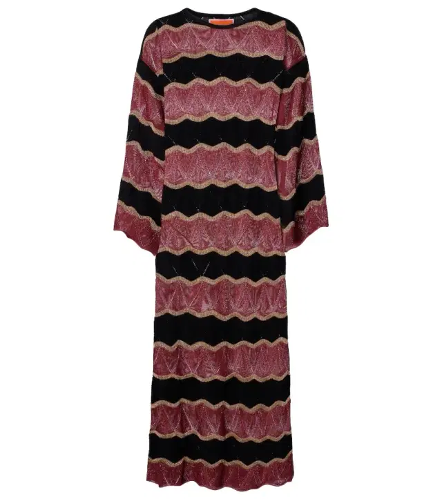 La DoubleJ Hang Ten cotton-blend lamé kaftan