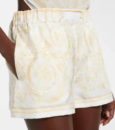 Versace Underwater Barocco silk twill shorts | Thumbnail 2