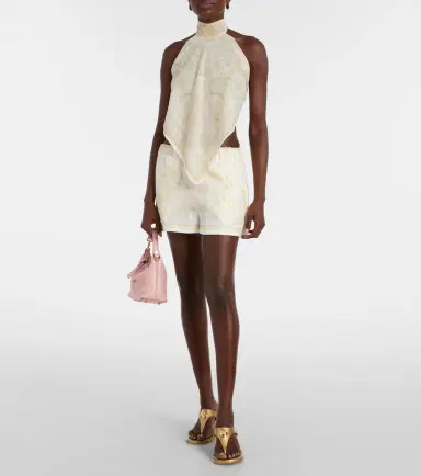 Versace Underwater Barocco silk twill shorts | Thumbnail 3