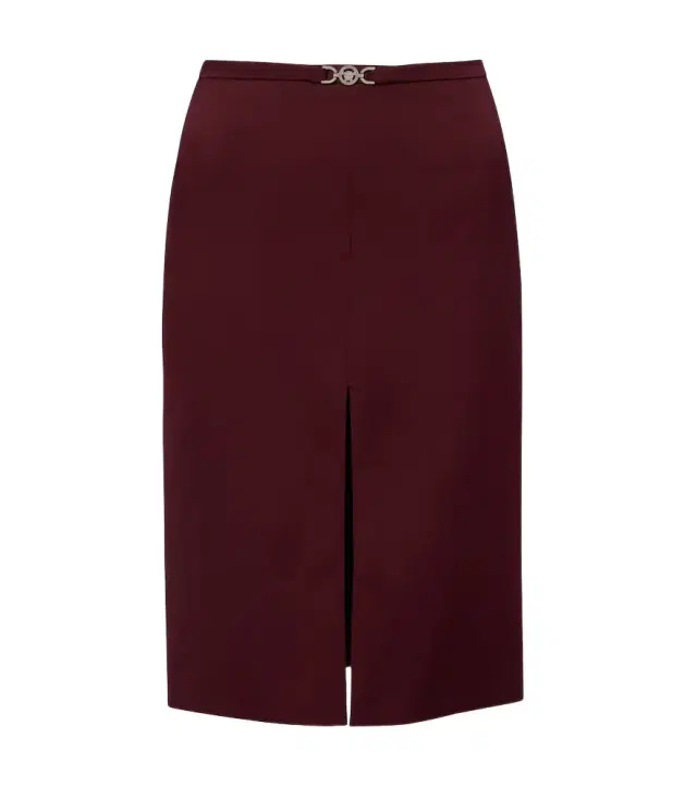 Versace Medusa wool gabardine pencil skirt