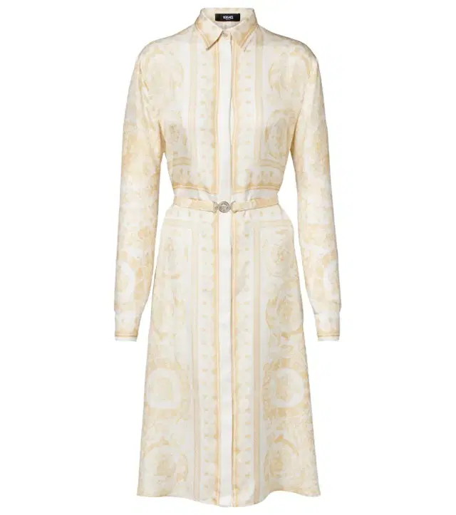Versace Barocco silk twill shirt dress