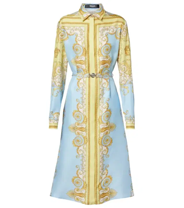 Versace Barocco silk twill midi dress