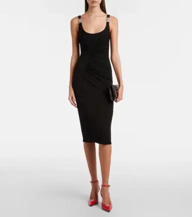 Versace Medusa crêpe jersey cocktail dress | Thumbnail 4