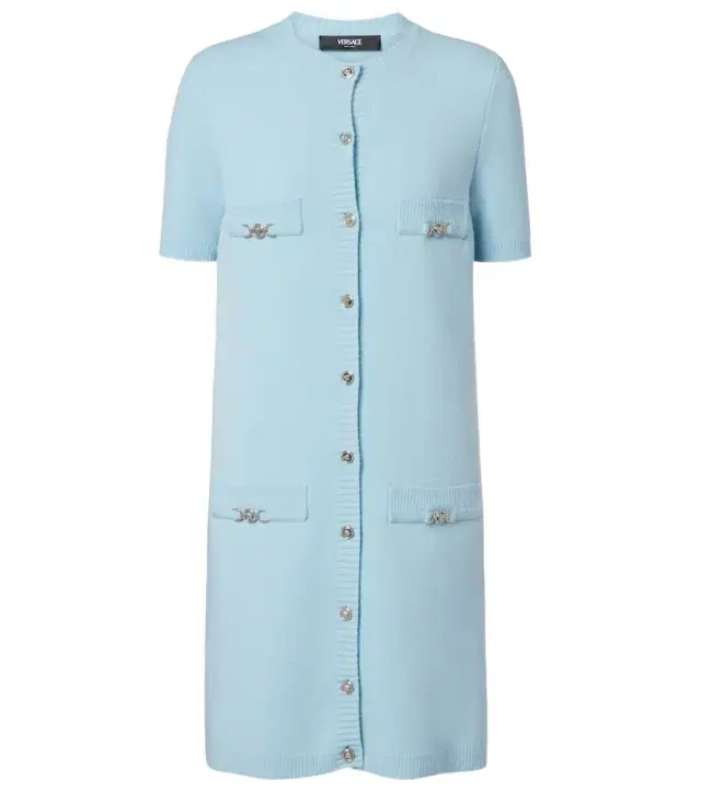 Versace Medusa wool and cashmere shirt dress