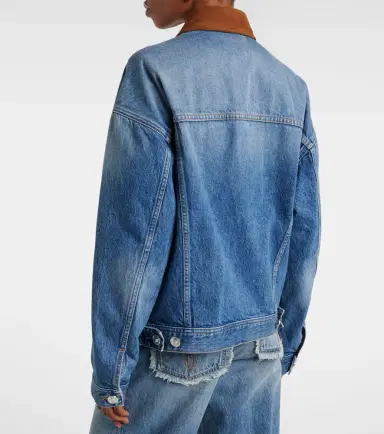 Versace Trucker suede-trimmed denim jacket | Thumbnail 3