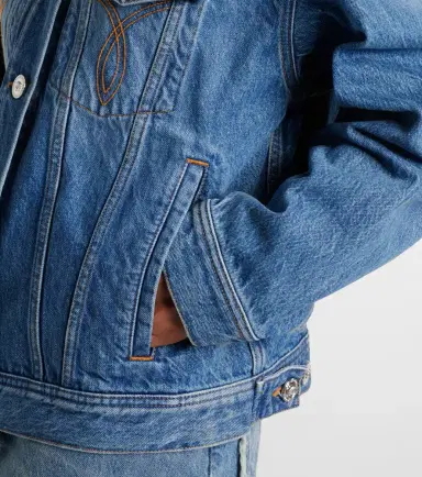 Versace Trucker suede-trimmed denim jacket | Thumbnail 6
