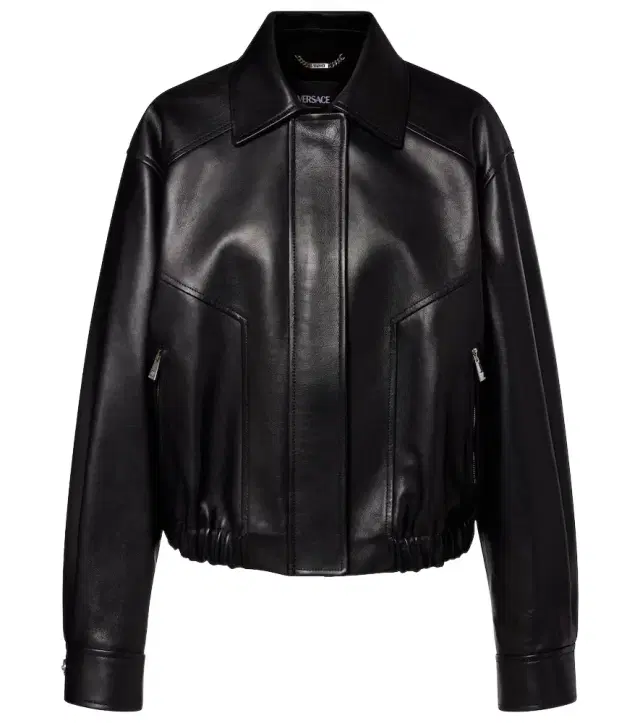 Leather blouson jacket