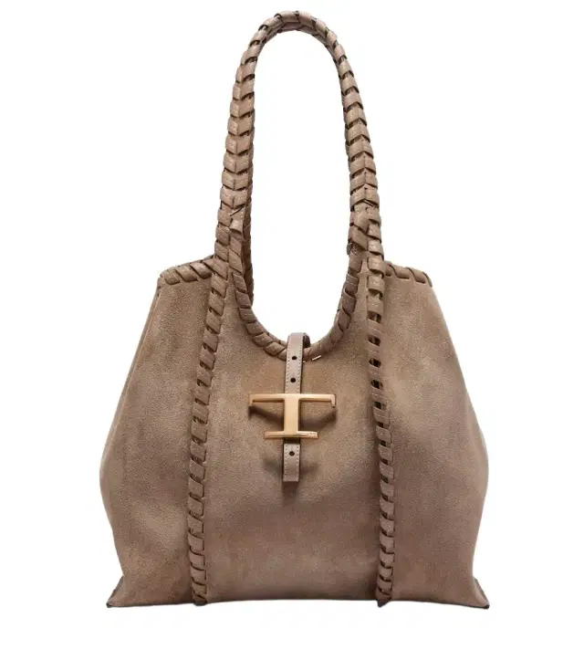 T Timeless Medium suede tote bag