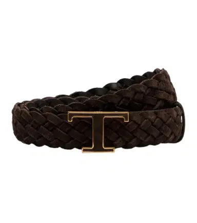 Tod's T Timeless braided suede belt | Thumbnail 1 Tod's T Timeless braided suede belt | Thumbnail 1