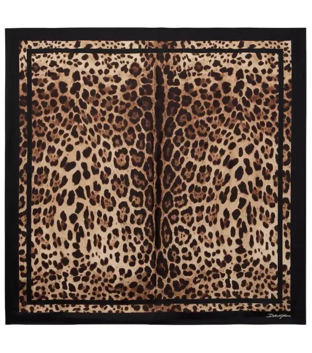 Leopard-print silk scarf