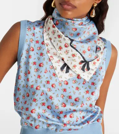 Dolce & Gabbana Floral silk twill scarf | Thumbnail 4