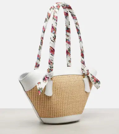 Dolce & Gabbana Capri Medium leather-trimmed raffia tote bag | Thumbnail 2