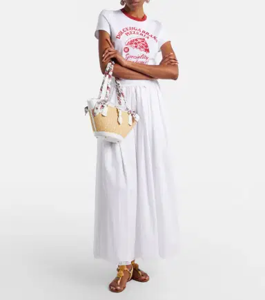 Dolce & Gabbana Capri Medium leather-trimmed raffia tote bag | Thumbnail 6
