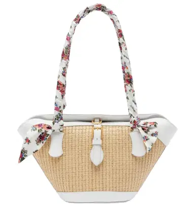 Dolce & Gabbana Capri Medium leather-trimmed raffia tote bag | Thumbnail 1