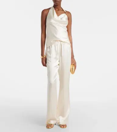 Rebecca Vallance Elise halterneck silk satin top | Thumbnail 4