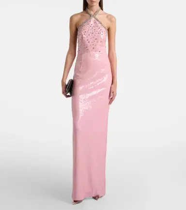 Rebecca Vallance Lydia sequined halterneck gown | Thumbnail 2