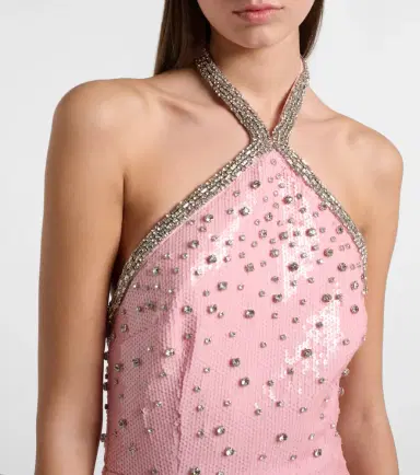 Rebecca Vallance Lydia sequined halterneck gown | Thumbnail 3