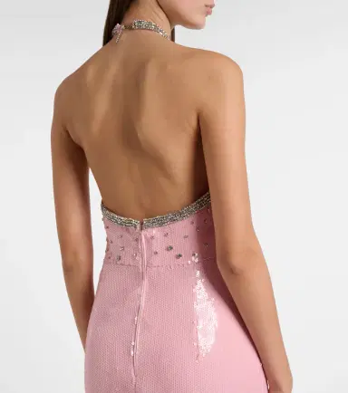 Rebecca Vallance Lydia sequined halterneck gown | Thumbnail 5