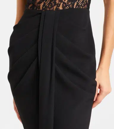 Rebecca Vallance Dixie draped halterneck lace and taffeta gown | Thumbnail 3