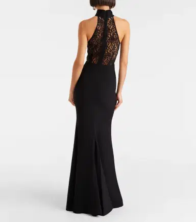 Rebecca Vallance Dixie draped halterneck lace and taffeta gown | Thumbnail 4