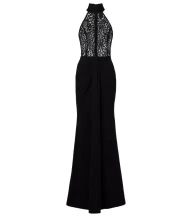 Rebecca Vallance Dixie draped halterneck lace and taffeta gown | Thumbnail 1