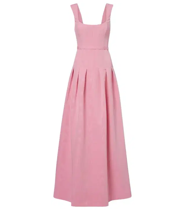 Amaro pleated taffeta corset gown