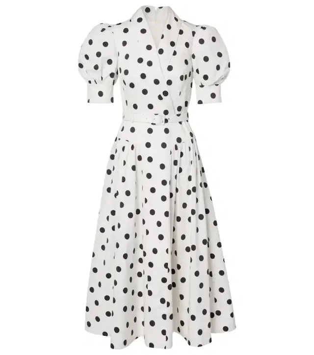 Maisie polka-dot cotton-blend midi dress