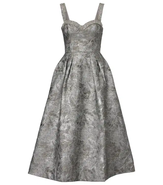Sterling metallic-effect jacquard cocktail dress