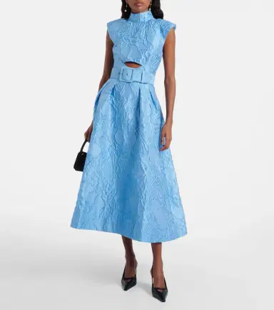 Rebecca Vallance Aegir belted jacquard midi dress | Thumbnail 3 Rebecca Vallance Aegir belted jacquard midi dress | Thumbnail 3
