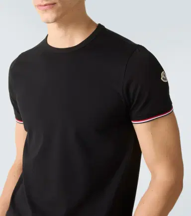 Moncler Tricolor cotton-blend jersey T-shirt | Thumbnail 2
