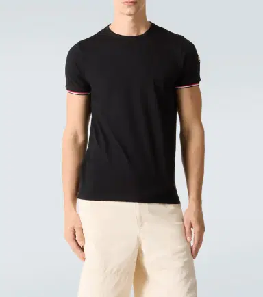 Moncler Tricolor cotton-blend jersey T-shirt | Thumbnail 4