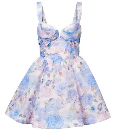 Zimmermann Rebellion floral draped linen and silk minidress | Thumbnail 1 Zimmermann Rebellion floral draped linen and silk minidress | Thumbnail 1