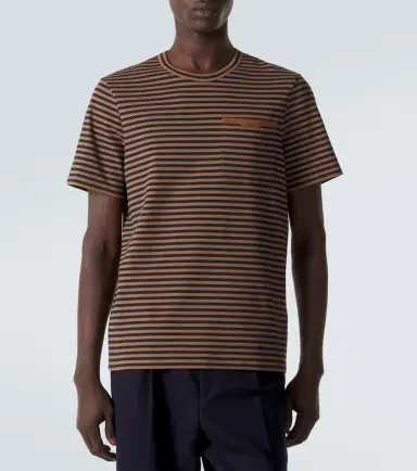 Moncler Striped cotton-blend jersey T-shirt | Thumbnail 2