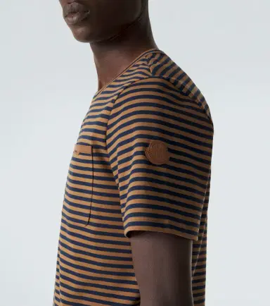 Moncler Striped cotton-blend jersey T-shirt | Thumbnail 4