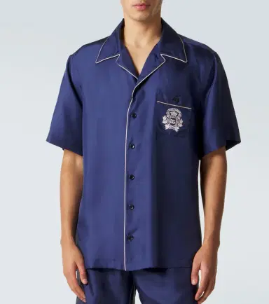 Dolce & Gabbana Logo silk satin bowling shirt | Thumbnail 5