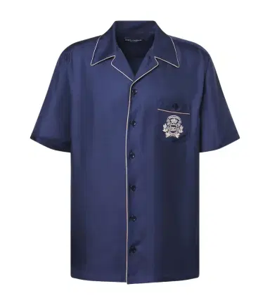 Dolce & Gabbana Logo silk satin bowling shirt | Thumbnail 1