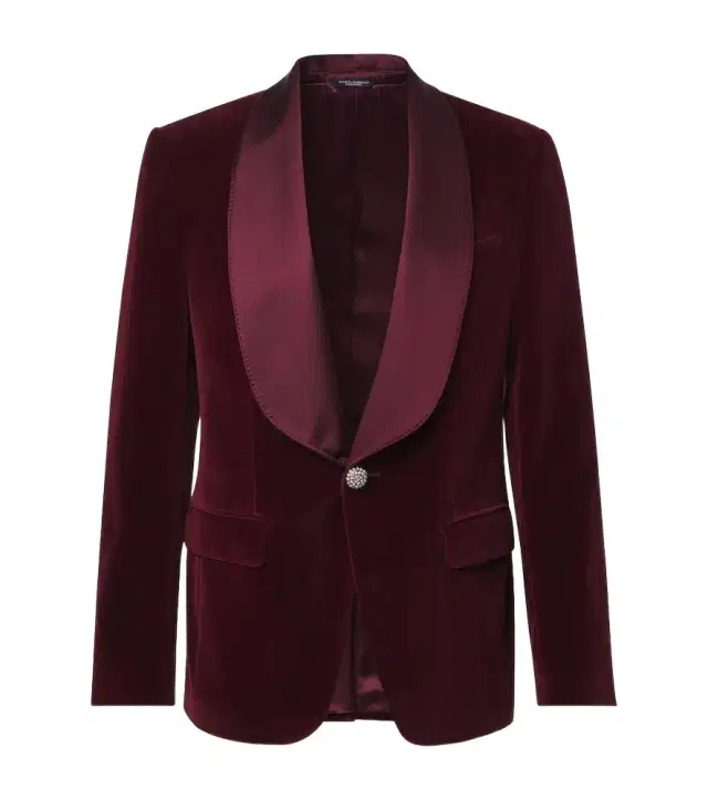 Dolce & Gabbana Cotton-blend velvet tuxedo jacket