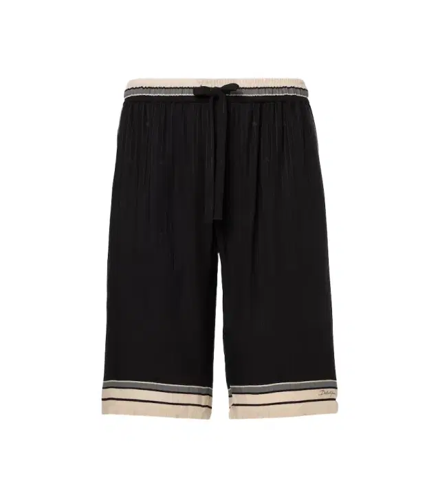 Striped silk Bermuda shorts