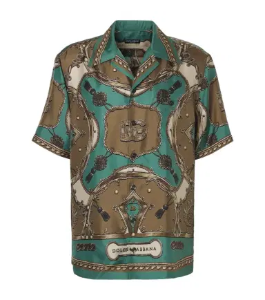 Dolce & Gabbana Printed silk twill bowling shirt | Thumbnail 1 Dolce & Gabbana Printed silk twill bowling shirt | Thumbnail 1