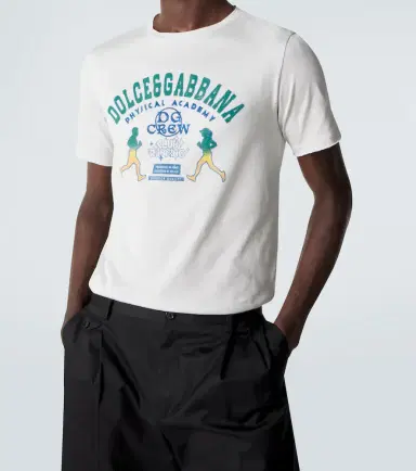 Dolce & Gabbana Embroidered printed cotton jersey T-shirt | Thumbnail 4