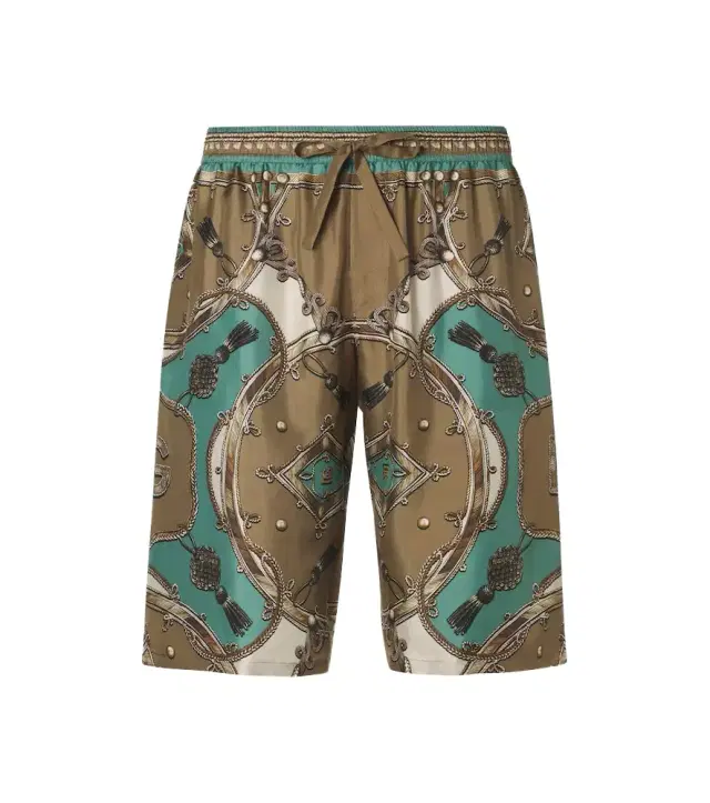 Dolce & Gabbana Printed silk twill shorts